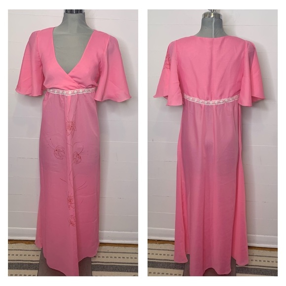 Vintage 70's maxi dress size M - Picture 2 of 10